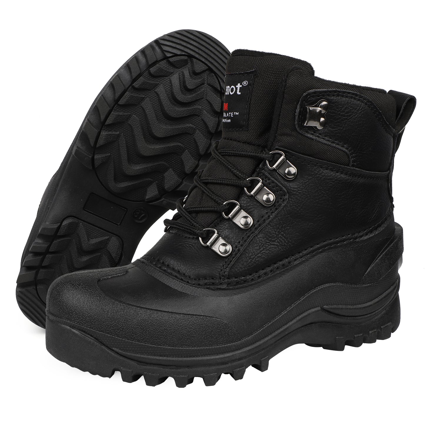 riemot Women's Snow Boots Black Waterproof & Slip-resistant Snow Boots