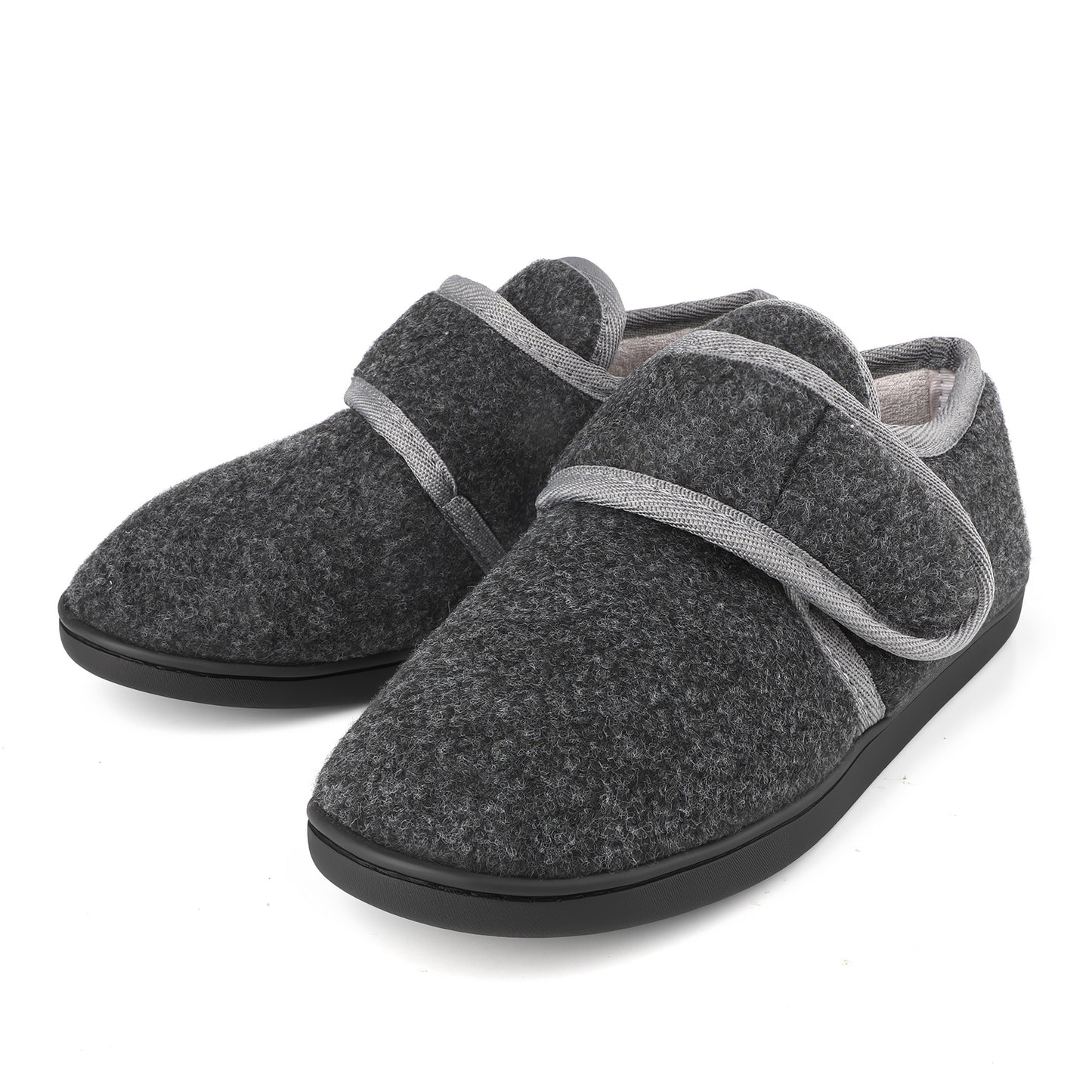 TIESTRA Mens Slipper Boots Warm Flocking Slippers Wide Fit Cosy Fur House Shoes Non Slip for Indoor & Outdoor
