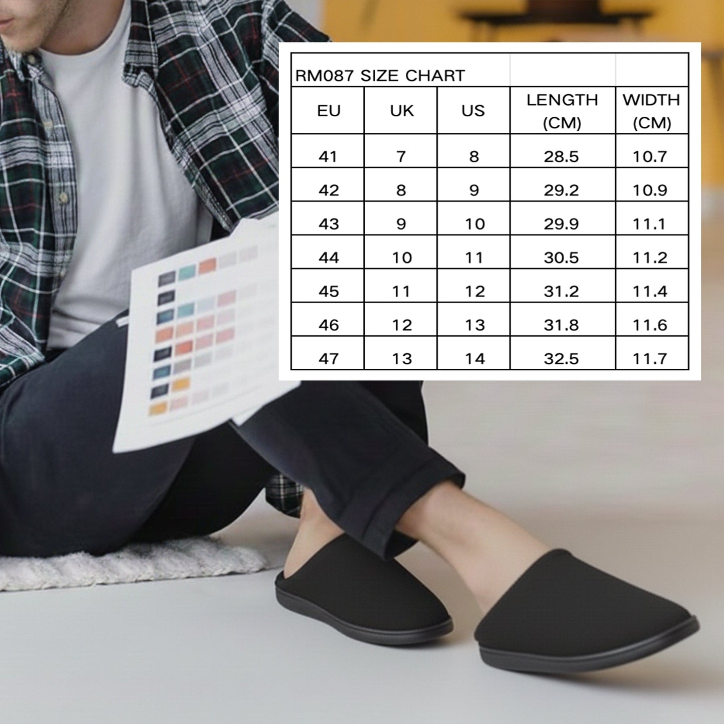 Knixmax Men's Furry Memory Foam House Slippers, Non-Slip Indoor Outdoor Shoes