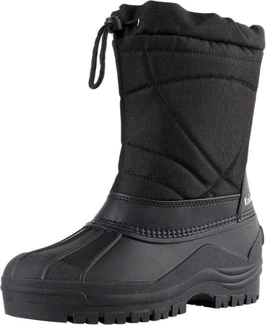 Knixmax Men’s Waterproof Winter Snow Boots – Insulated Mid-Calf Cold Weather Boots