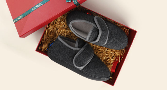 TIESTRA Mens Slipper Boots Warm Flocking Slippers Wide Fit Cosy Fur House Shoes Non Slip for Indoor & Outdoor