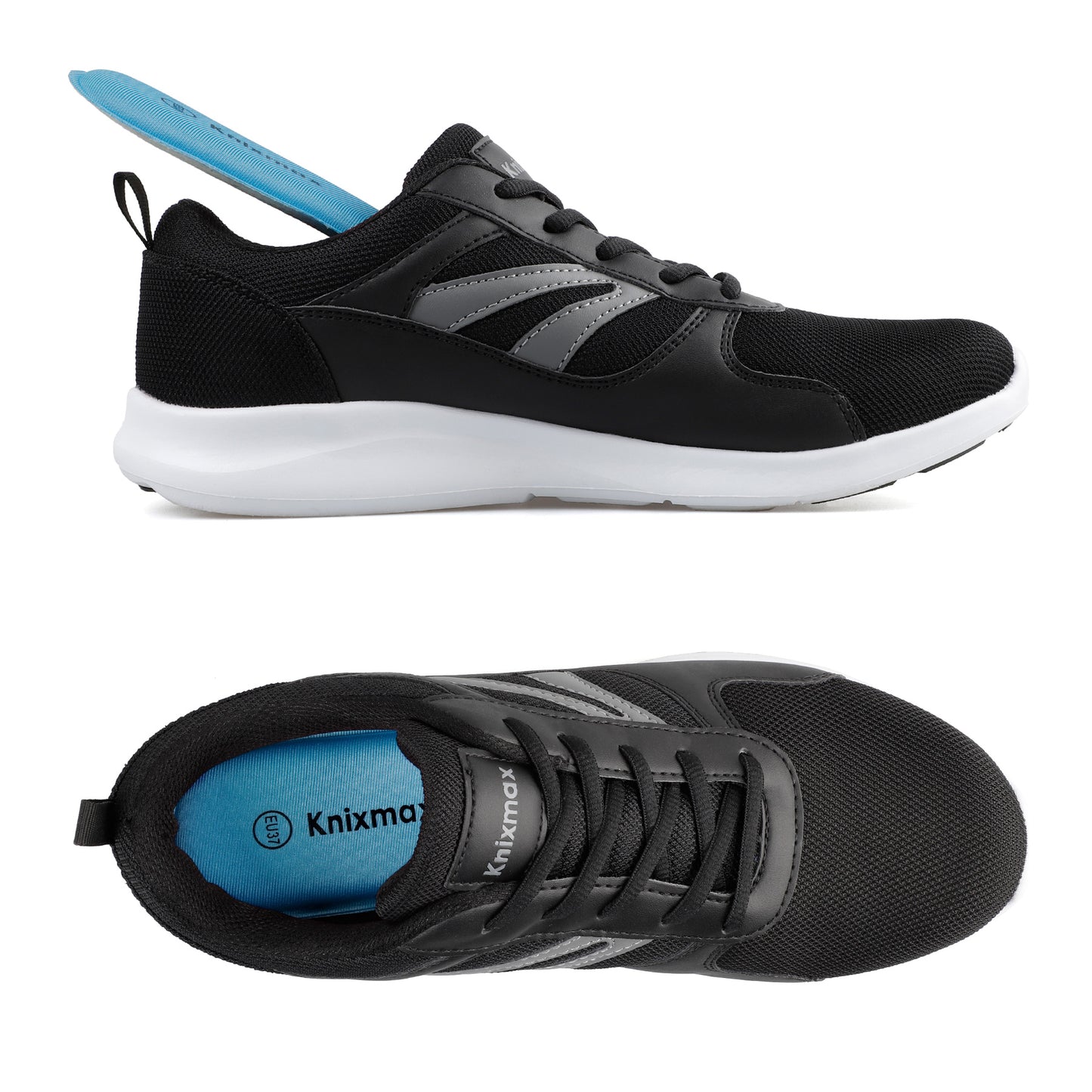 Knixmax Women's Memory Foam Insoles, Blue, for Athletic Shoes & Sneakers