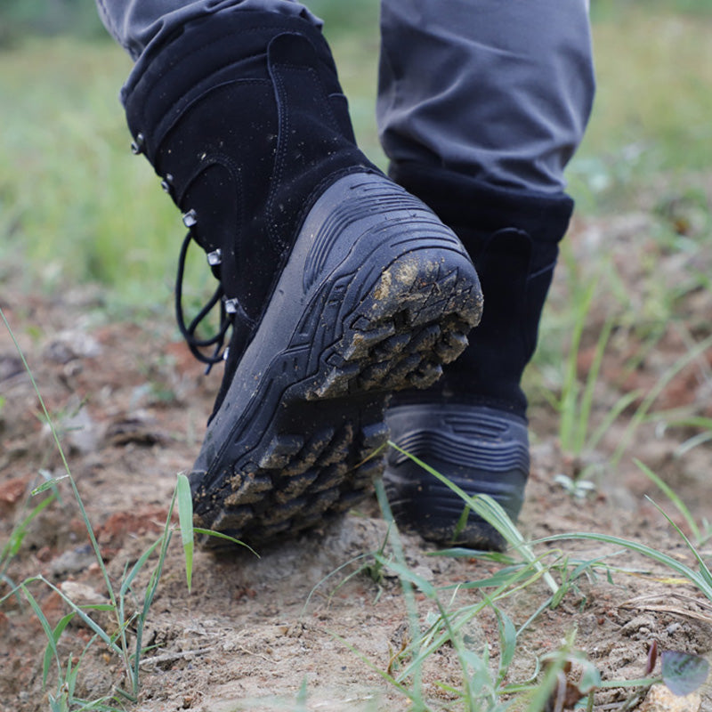 Knixmax Men's Snow Boots Black Waterproof Sole Winter Boots