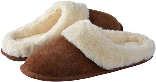 riemot Comfy Furry House Slippers for Women, Brown - Knixmax
