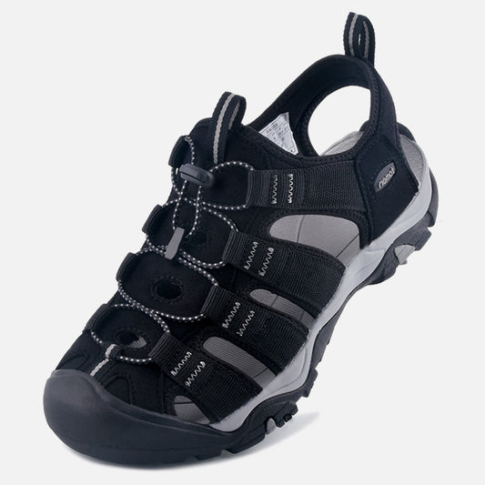 riemot Mens Breathable Closed Toe Sport Sandal Black Summer Beach Walking Shoes - Knixmax