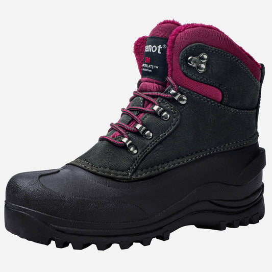 riemot Women's Winter Boots Waterproof Sole Purple Snow Boots(Upgraded Version)