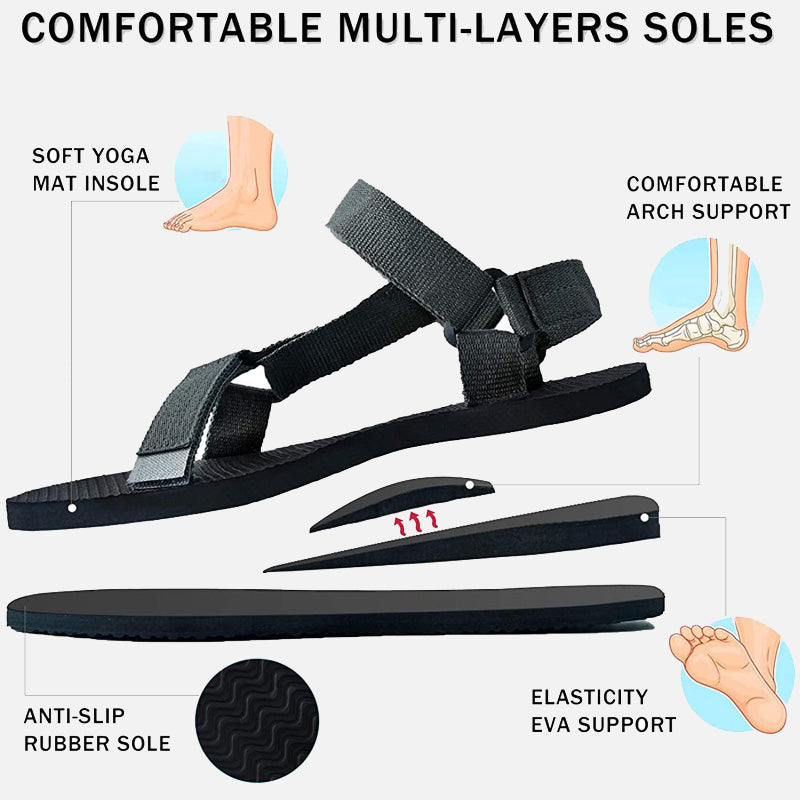 riemot Walking Sandals for Men Grey Casual Summer Shoes - Knixmax