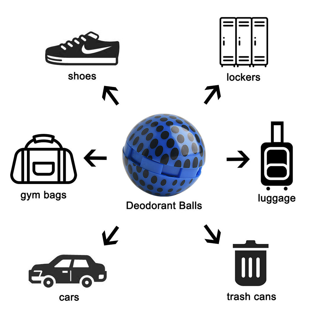 Knixmax Shoe Deodorant Balls Air Fresheners Odour Eliminator for Footwear Backpacks Gym Bag Lockers 6 Balls Set - Matrix/Cologne Scent