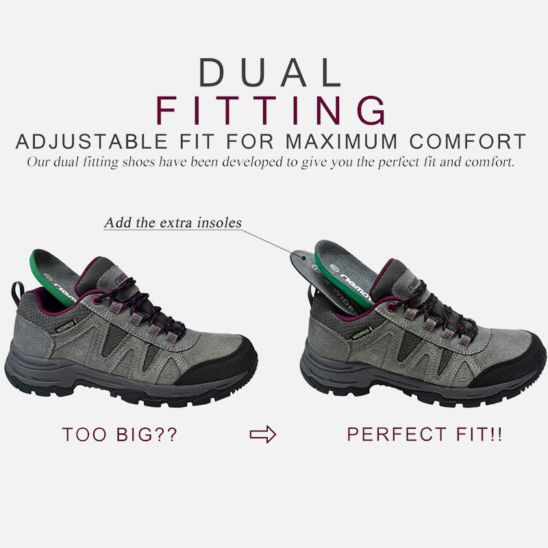 riemot Women's Waterproof Hiking Shoes Grey Wine Lightweight Running Trainers - Knixmax
