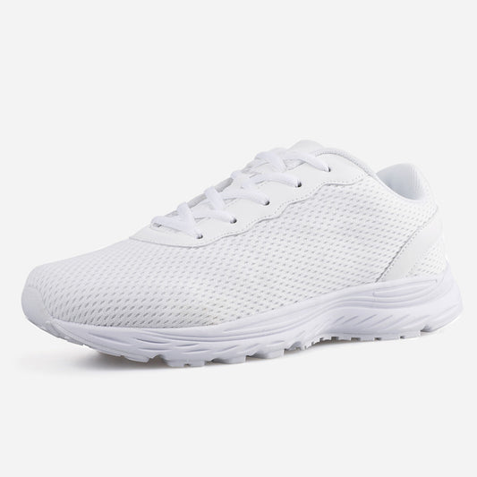 Knixmax Extra Wide Lightweight Men's Running Shoes for Flatfoot White Sport Shoes with Wide Toe Box