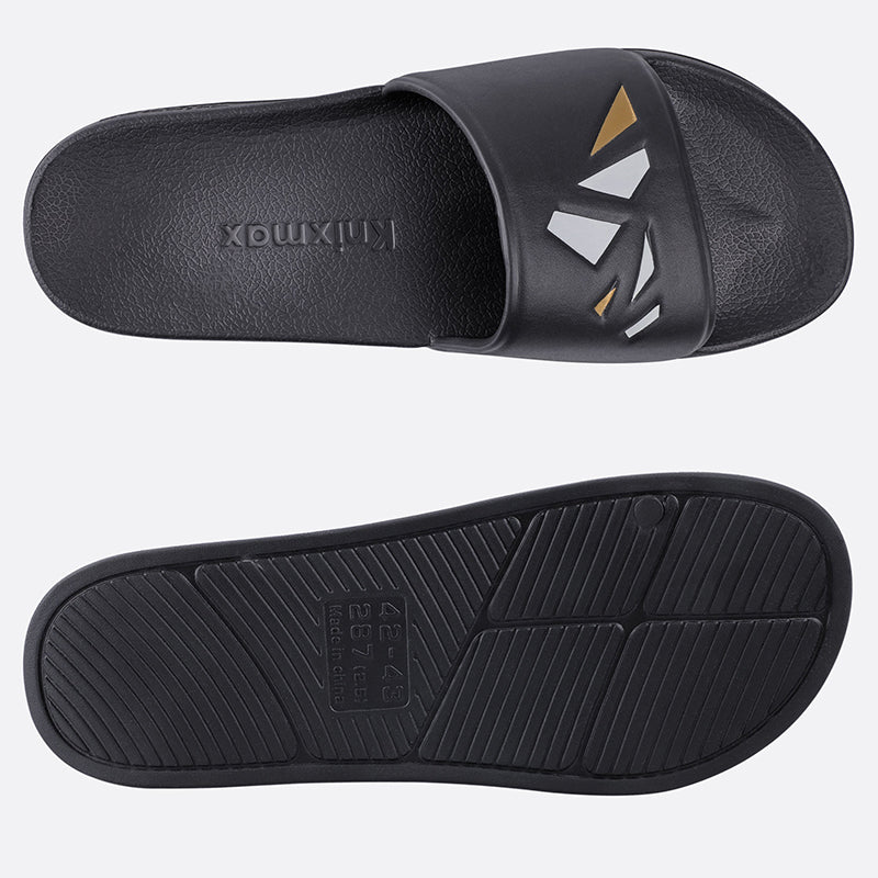 Knixmax Women & Men's Slide Open Toe Sandals Black Bath Shower Slippers