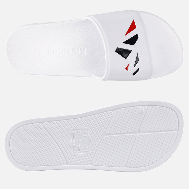Knixmax Women & Men's Slide Open Toe Sandals White Bath Shower Slippers