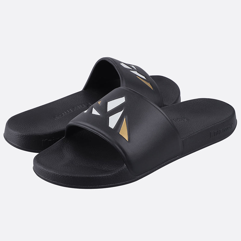Knixmax Women & Men's Slide Open Toe Sandals Black Bath Shower Slippers