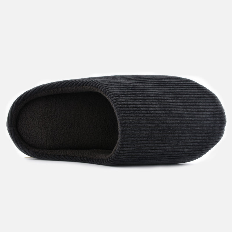 Knixmax Men's Slippers Memory Foam Black Winter Slippers for Indoor Travel Hotel - Knixmax