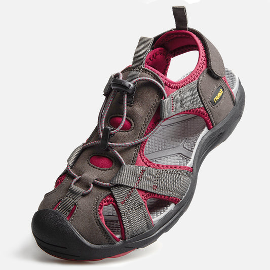 riemot Womens Closed Toe Wine Sandal for Summer Beach(Upgraded Version) - Knixmax
