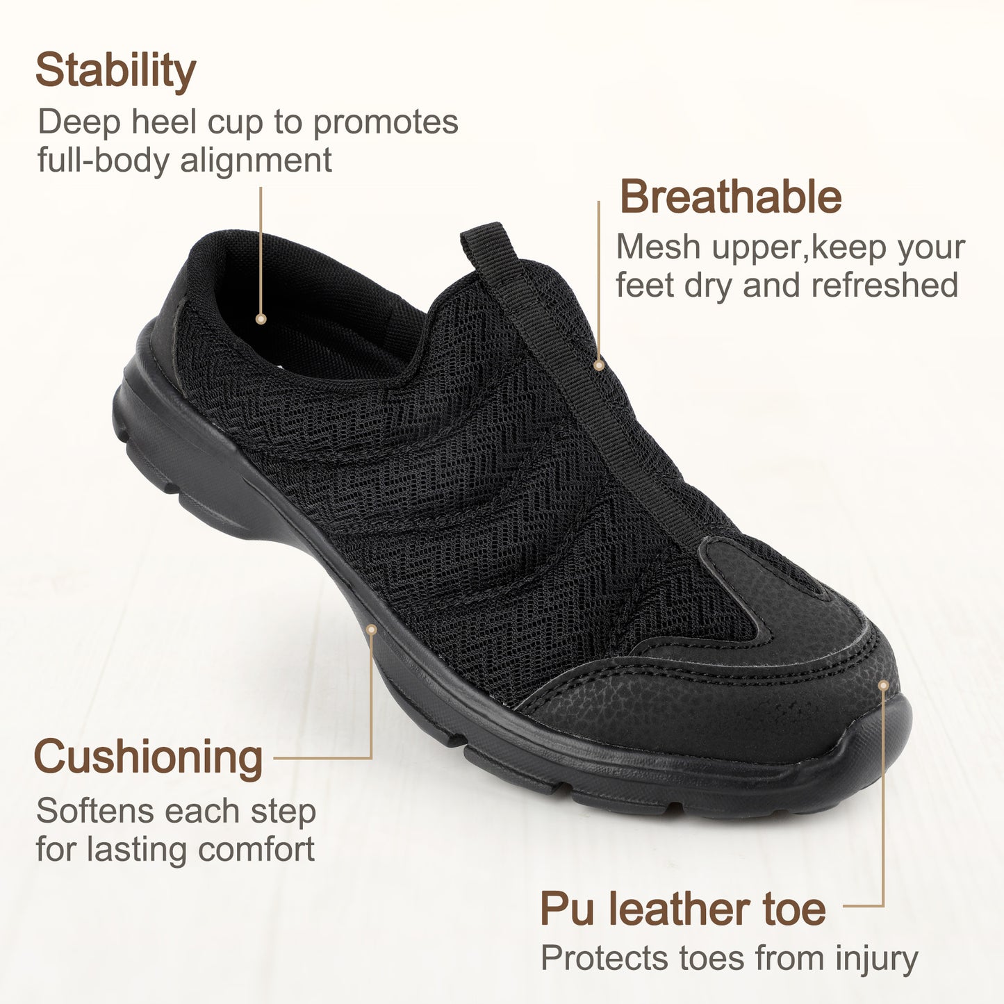 TIESTRA Clogs & Mules Summer Gardens Slippers Slip On Comfortable Breathable Casual Lightweight Sandals for Men, Black