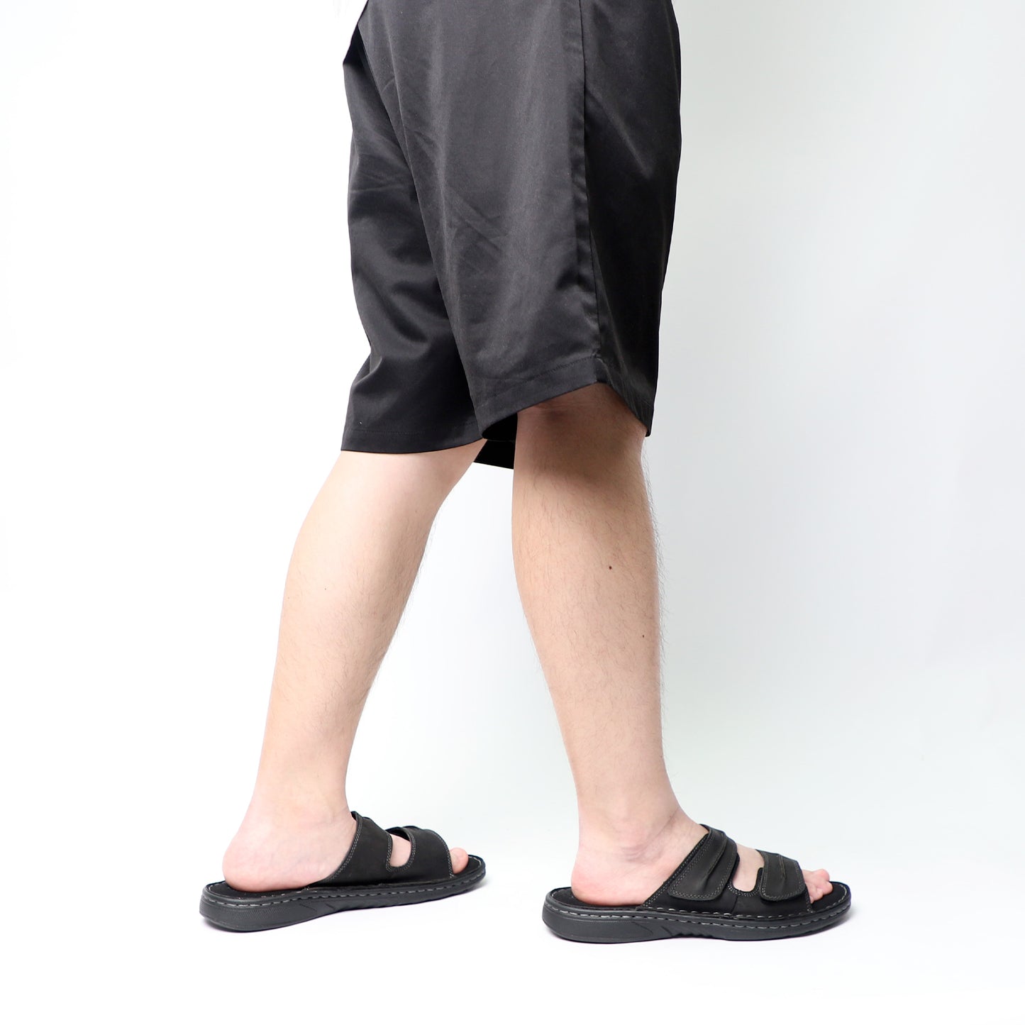 TIESTRA Mens Slide Sandal Summer Beach Indoor and Outdoor Anti-skidding Slide Slippers with Two Adjustable Leather Straps