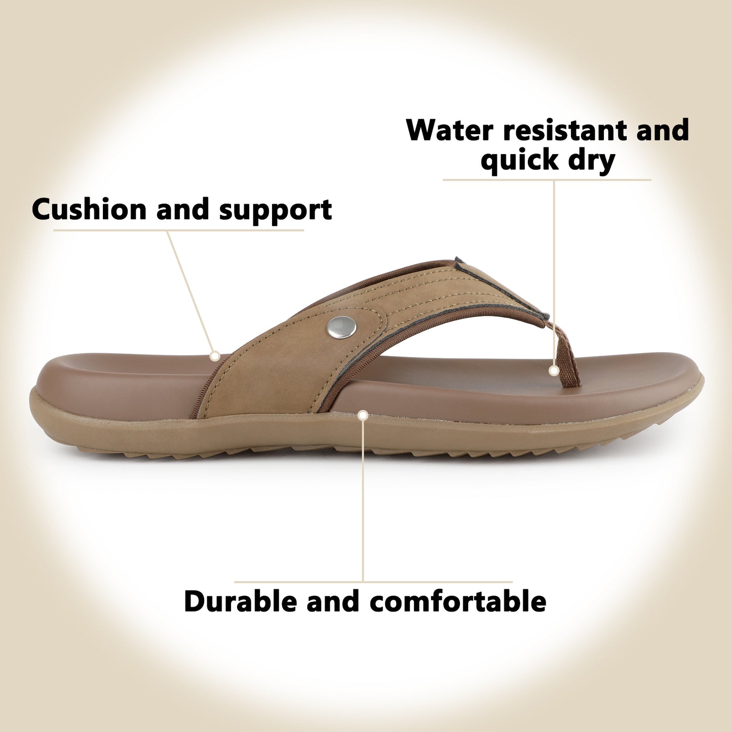TIESTRA Men's Sport Flip Flops Beach Athletic Cushioned Summer Outdoor Comfort Thong Sandals UK7-13