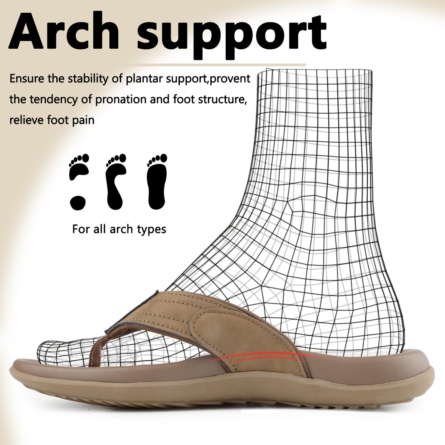 TIESTRA Men's Sport Flip Flops Beach Athletic Cushioned Summer Outdoor Comfort Thong Sandals UK7-13