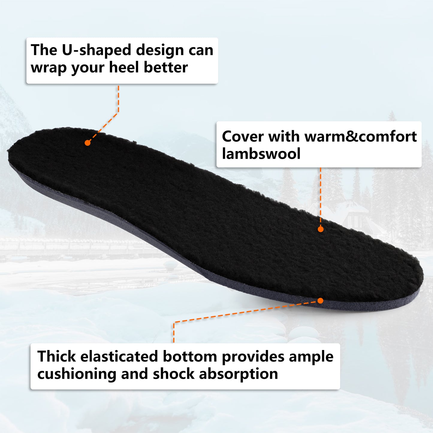 TIESTRA Merino Wool Insoles Warm Sheepskin Insoles for Women Men Thermal Insoles Winter Thick Inner Soles Soft Comfort Shoe Inserts