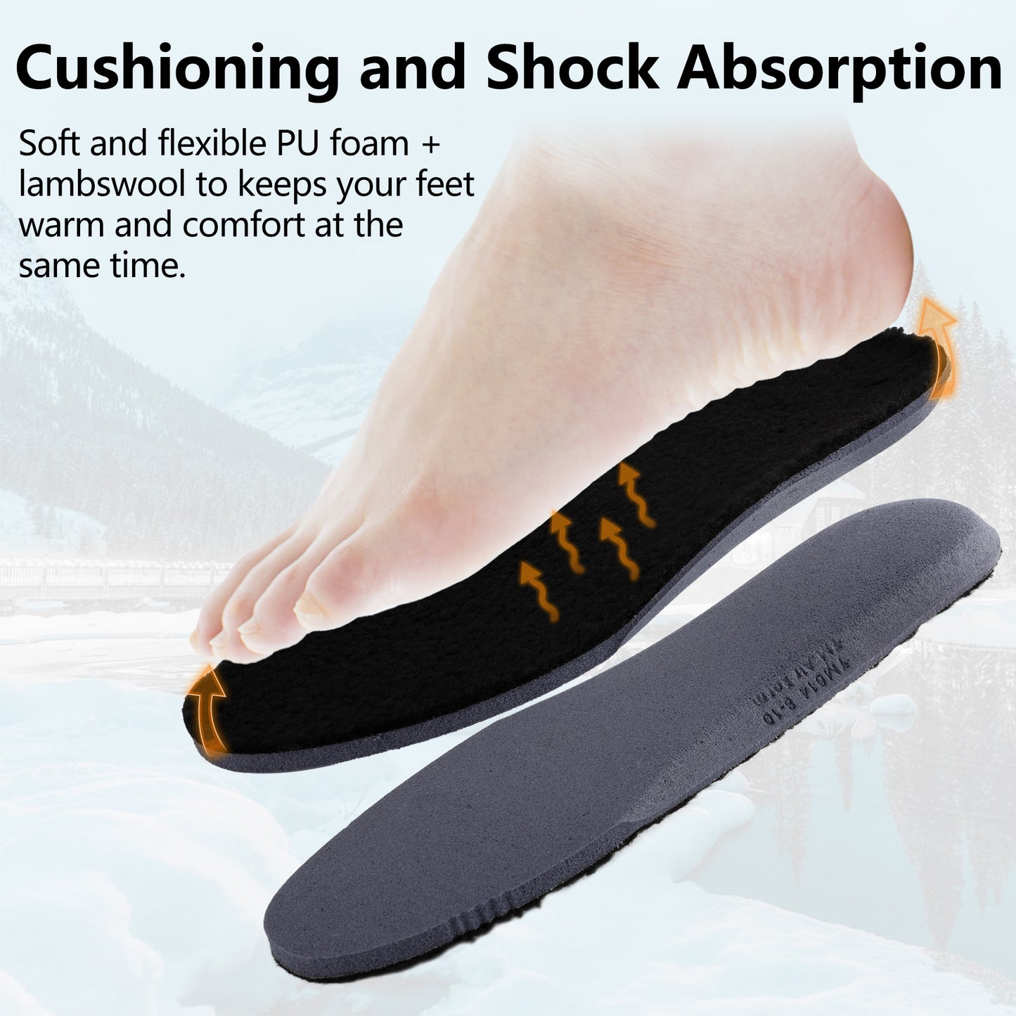 TIESTRA Merino Wool Insoles Warm Sheepskin Insoles for Women Men Thermal Insoles Winter Thick Inner Soles Soft Comfort Shoe Inserts