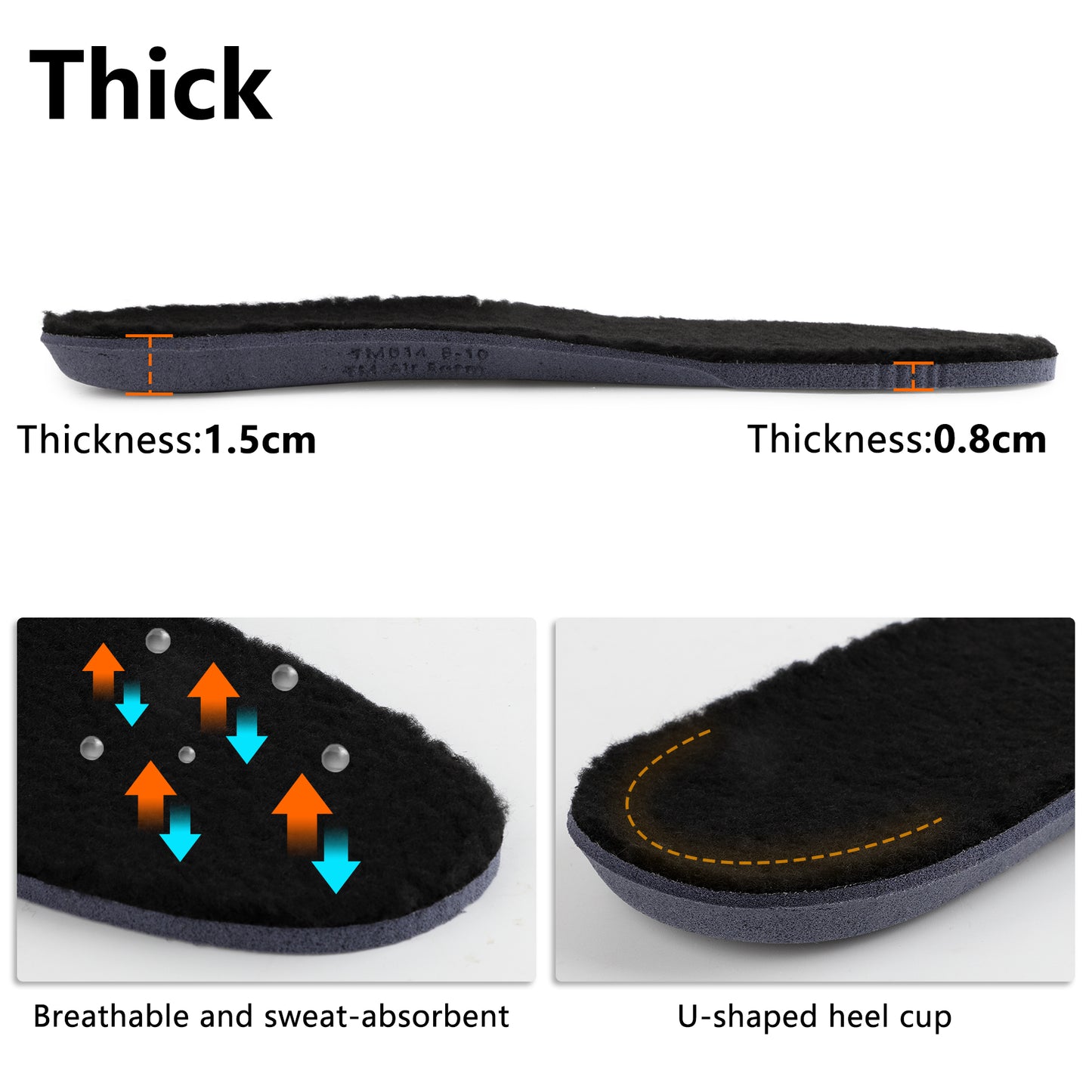 TIESTRA Merino Wool Insoles Warm Sheepskin Insoles for Women Men Thermal Insoles Winter Thick Inner Soles Soft Comfort Shoe Inserts