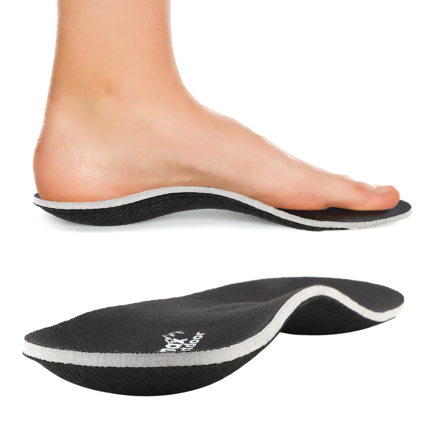 Knixmax Outdoor Hard Orthotic Insoles for Men Women Arch Support Inserts for Plantar Fasciitis Flat Feet
