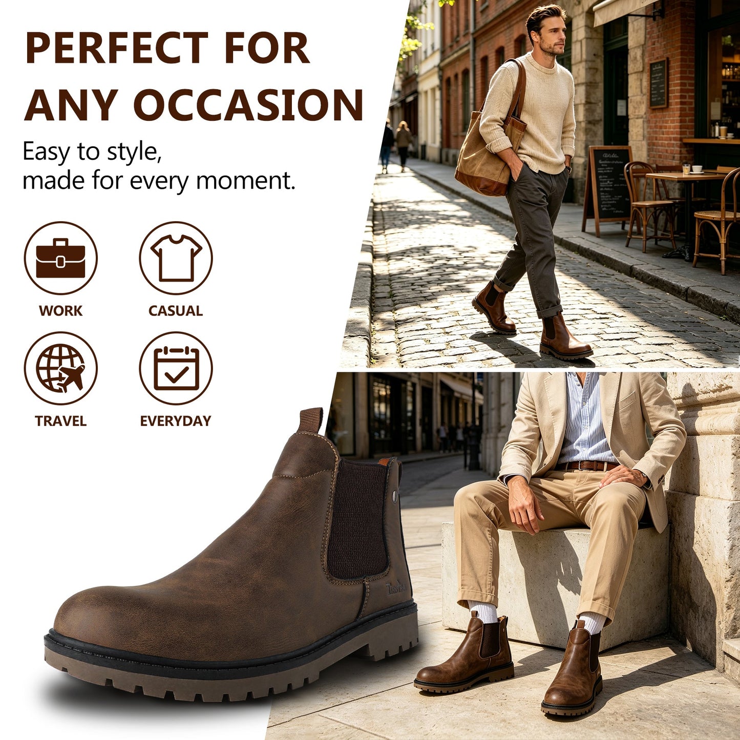 Men’s Chelsea Boots – Classic Elastic Side Ankle Boots for Everyday Wear