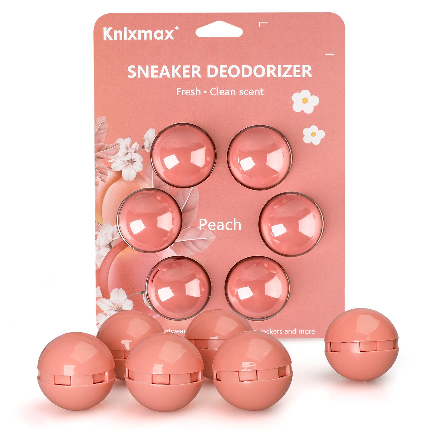 Knixmax Outdoor Car Fresheners Deodrant Eliminate Odours and Release Fresh Flavours Six Ball Pack/Peach Flavor/Pink