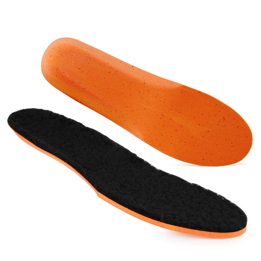 Knixmax Outdoor Lambswool Insoles for Women Men's Warm Soft Comfort Wool Insole with Arch Support Cozy Winter Inserts for Boots Cotton Slippers Winter Shoes
