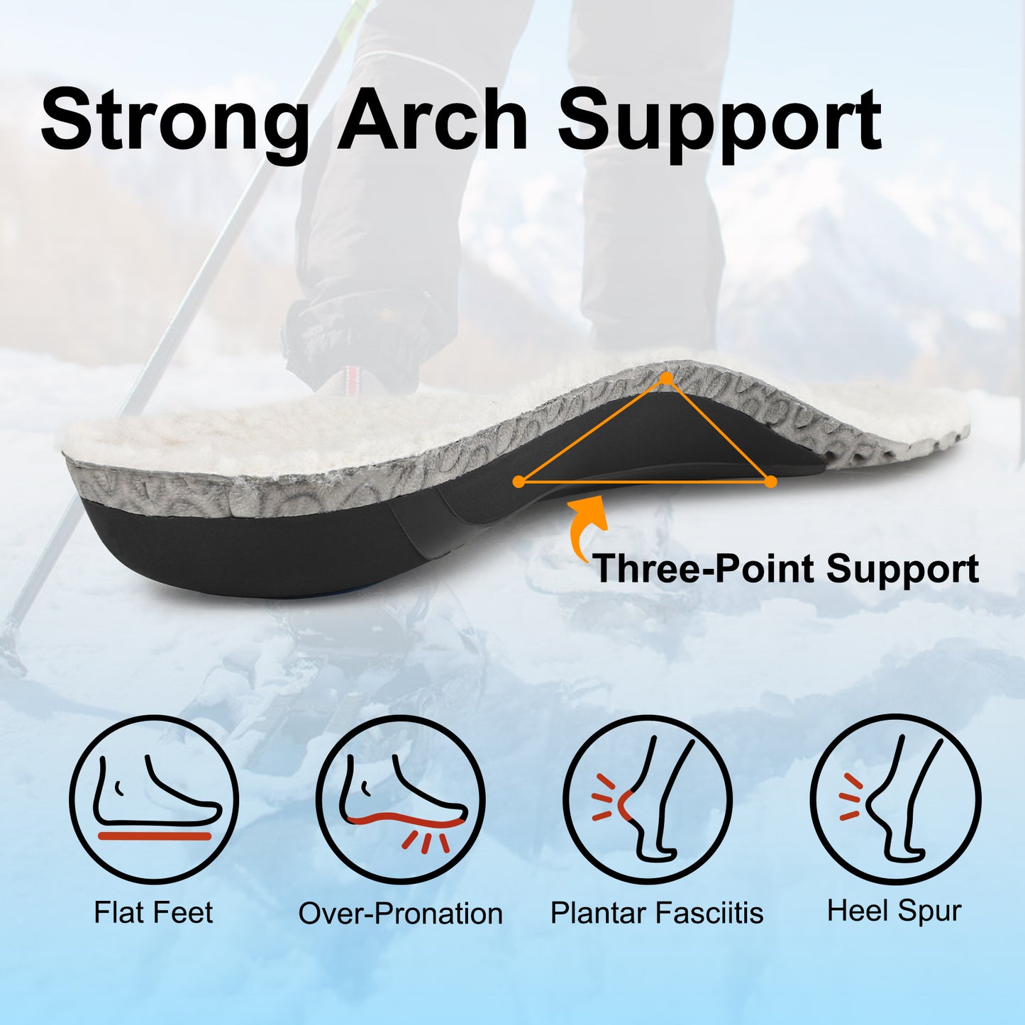 riemot Arch Support Shoe Inserts for Men Women Comfort Orthotic Insoles for Plantar Fasciitis,Flat Feet,Suitable Athletic Hiking Boots Shoe Soles