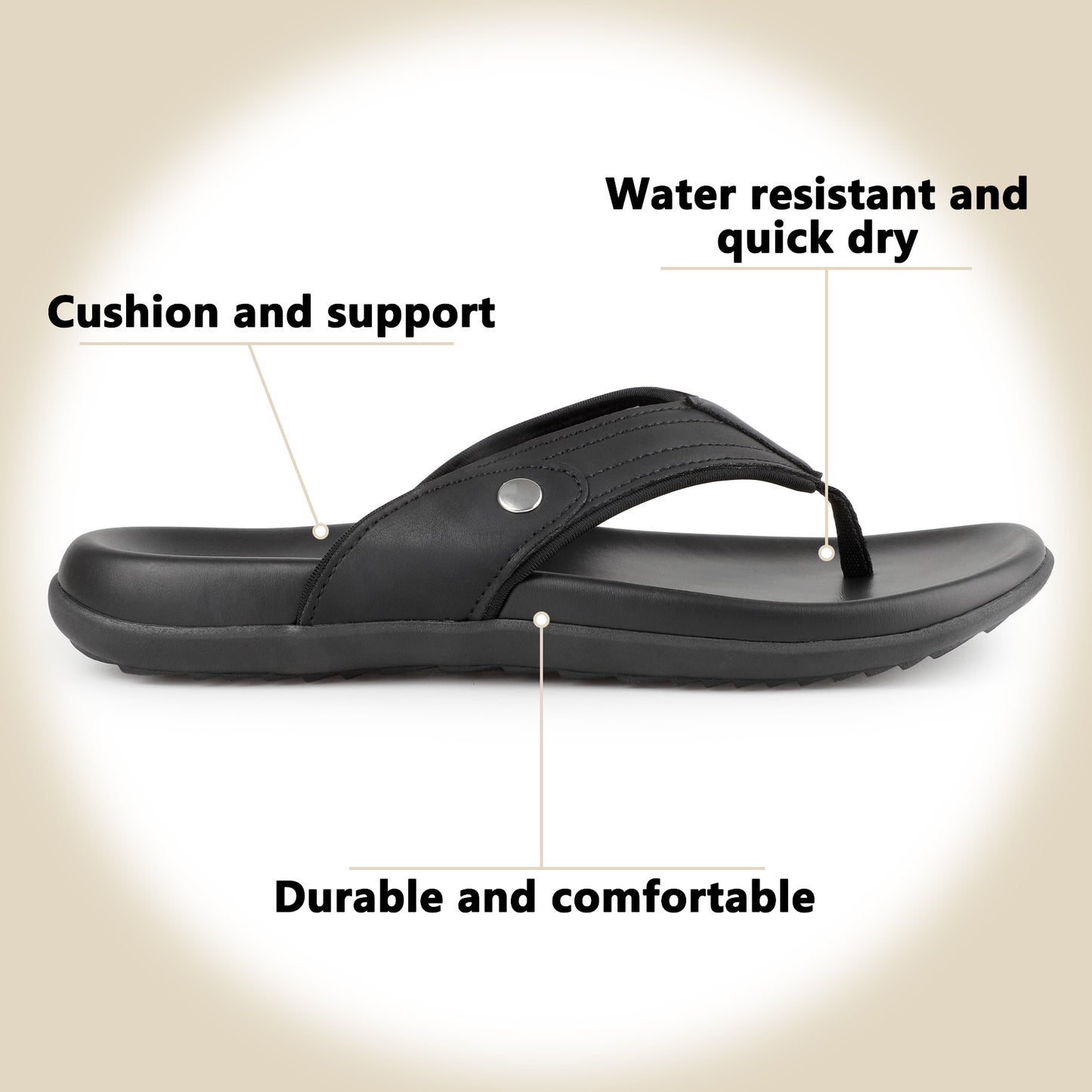 TIESTRA Men's Sport Flip Flops Beach Athletic Cushioned Summer Outdoor Comfort Thong Sandals UK7-13