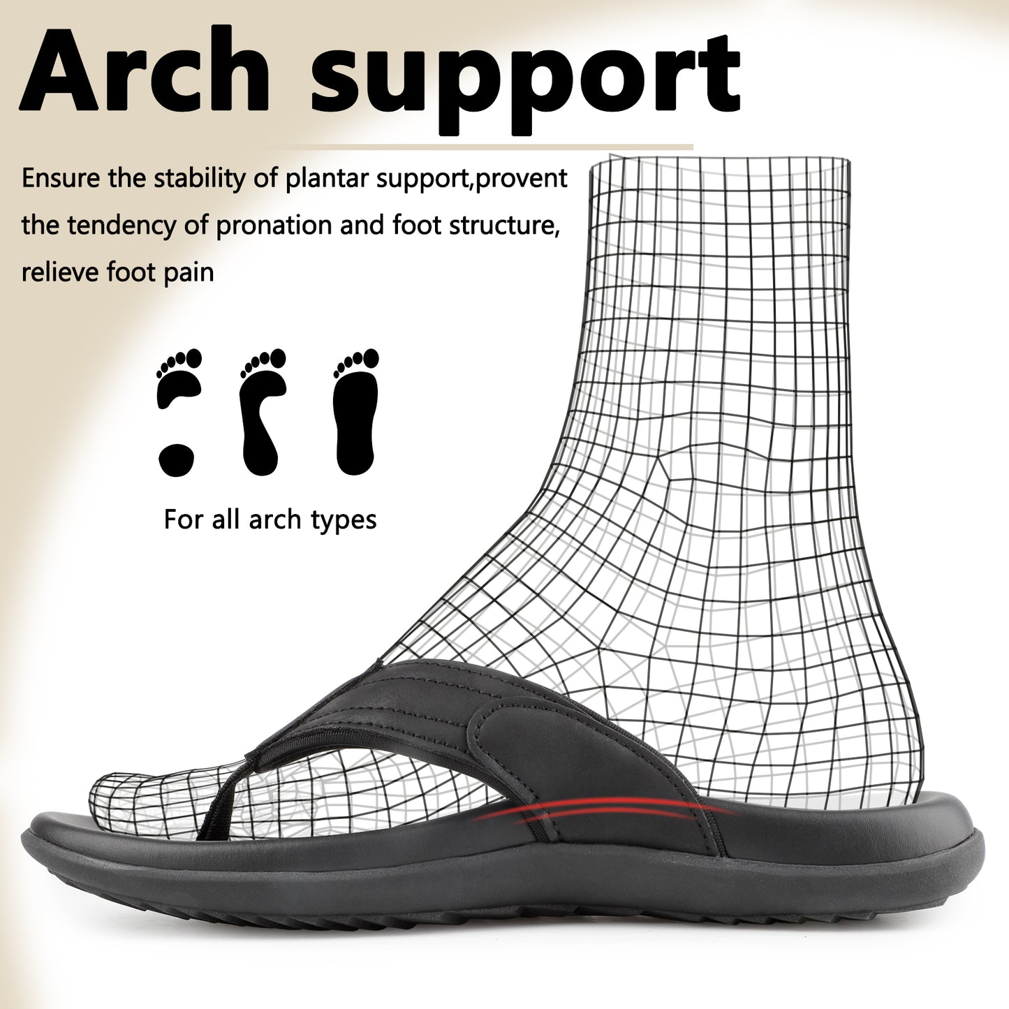 TIESTRA Men's Sport Flip Flops Beach Athletic Cushioned Summer Outdoor Comfort Thong Sandals UK7-13
