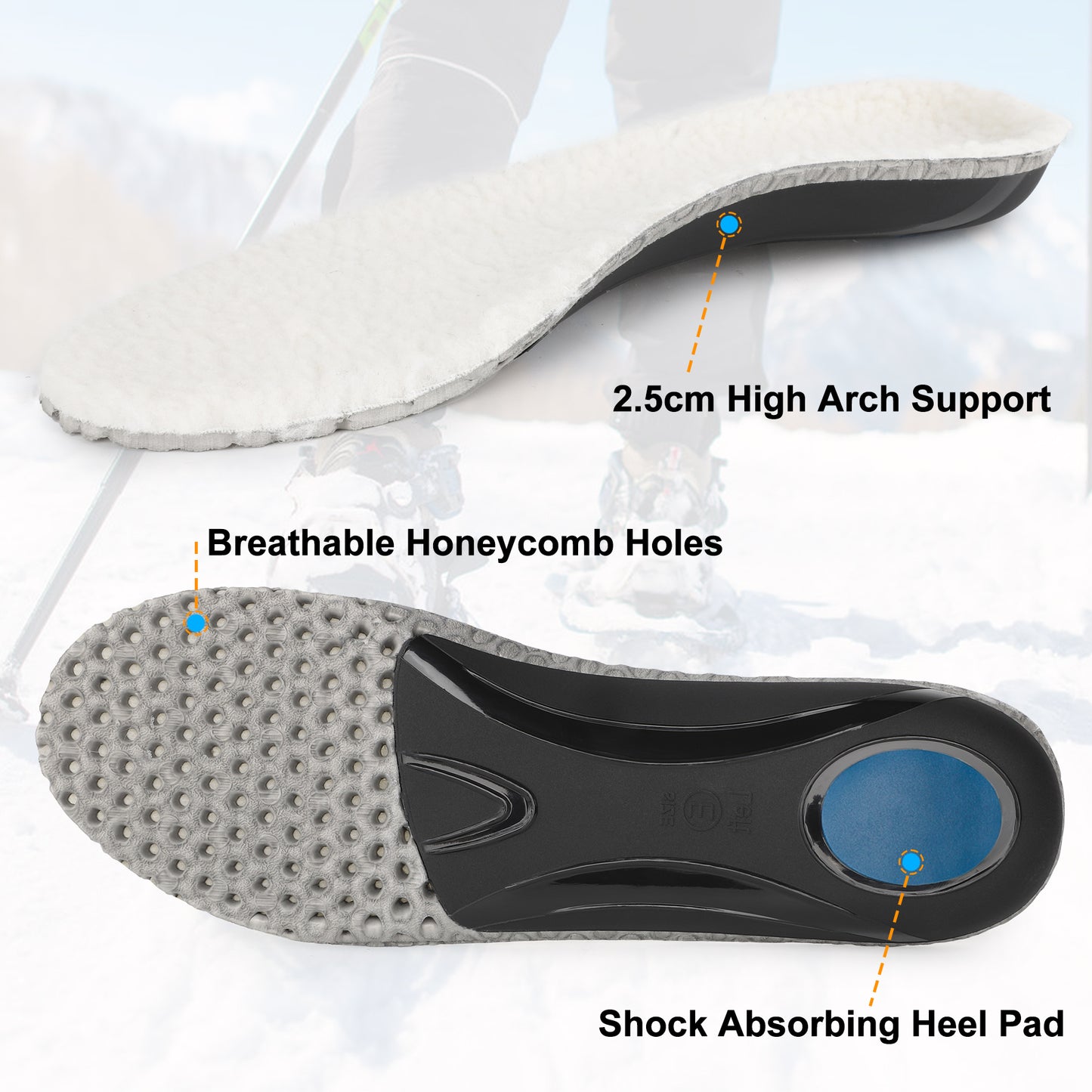 riemot Arch Support Shoe Inserts for Men Women Comfort Orthotic Insoles for Plantar Fasciitis,Flat Feet,Suitable Athletic Hiking Boots Shoe Soles