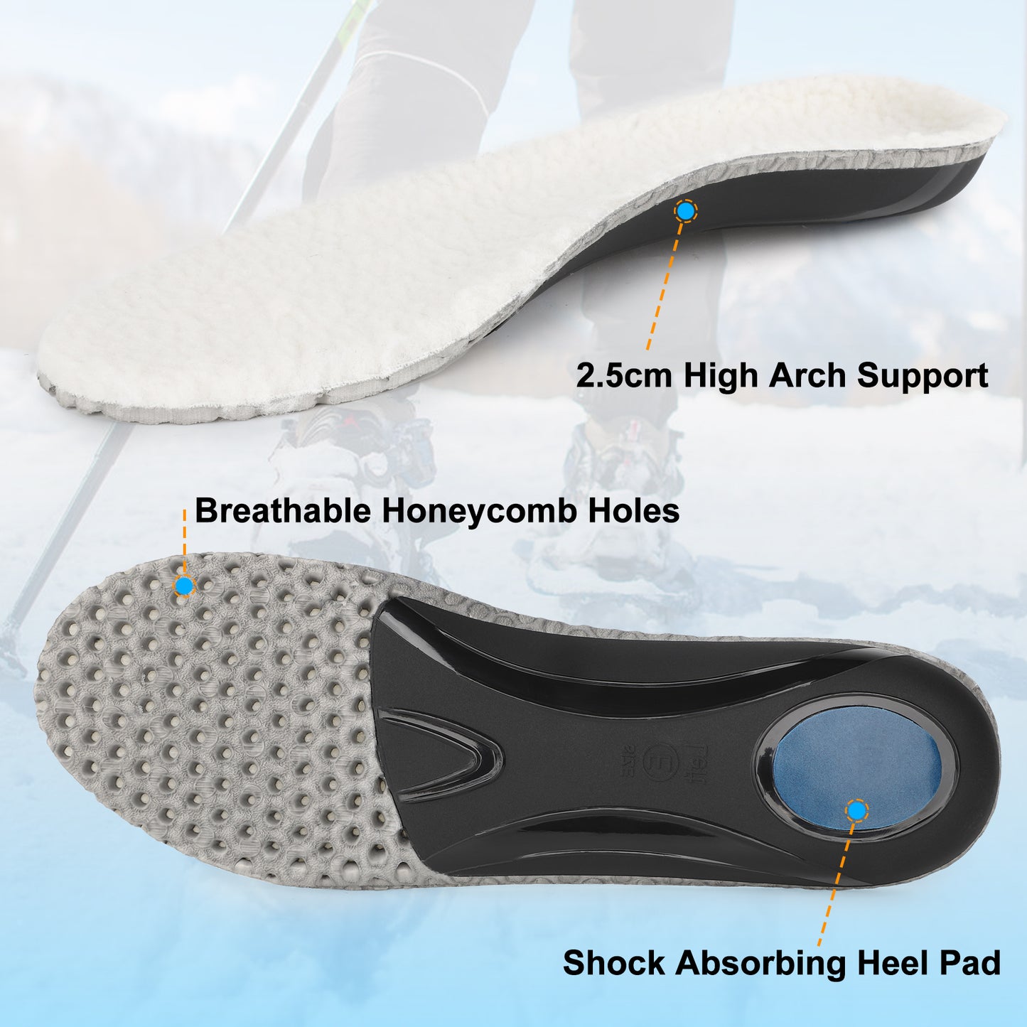 riemot Arch Support Shoe Inserts for Men Women Comfort Orthotic Insoles for Plantar Fasciitis,Flat Feet,Suitable Athletic Hiking Boots Shoe Soles