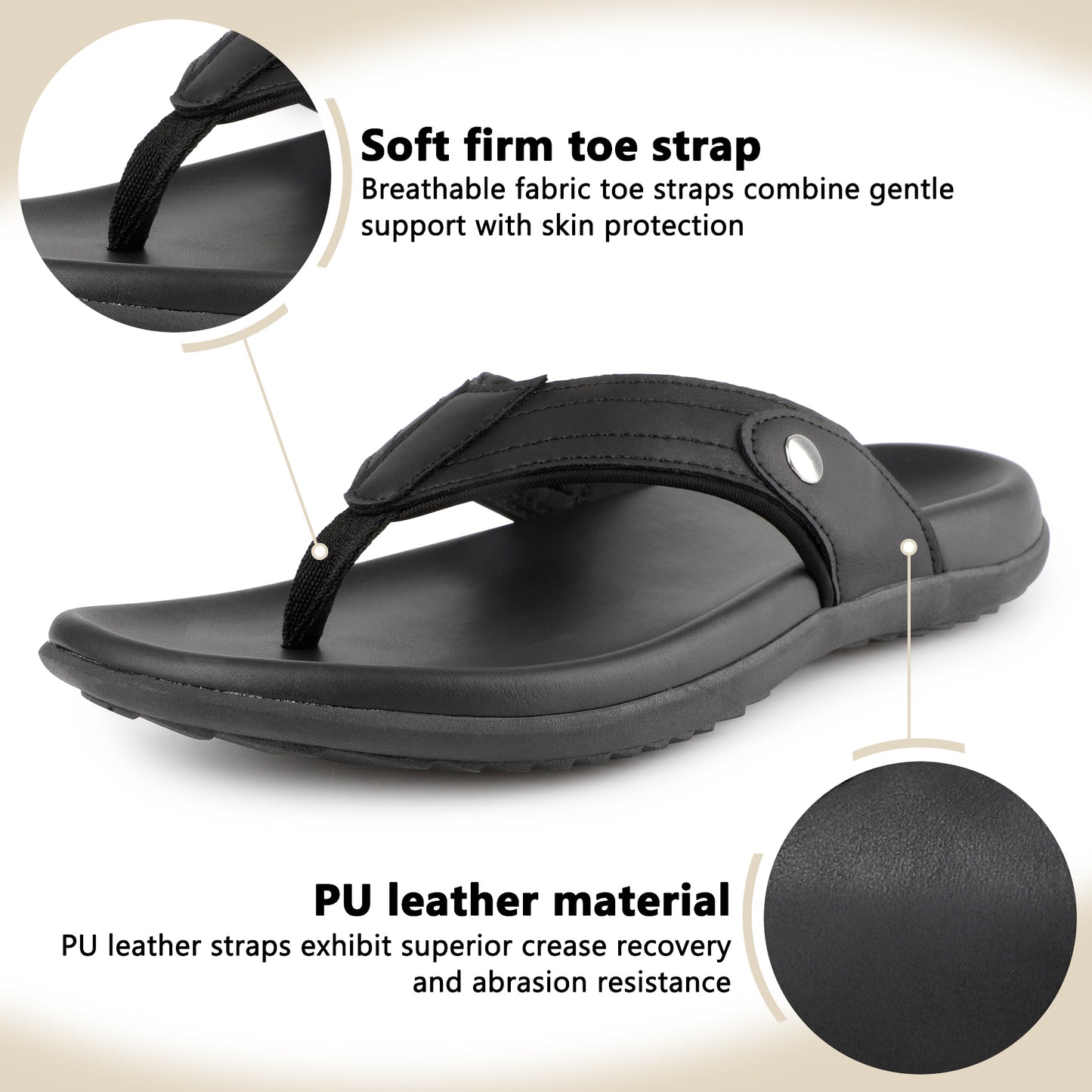 TIESTRA Men's Sport Flip Flops Beach Athletic Cushioned Summer Outdoor Comfort Thong Sandals UK7-13