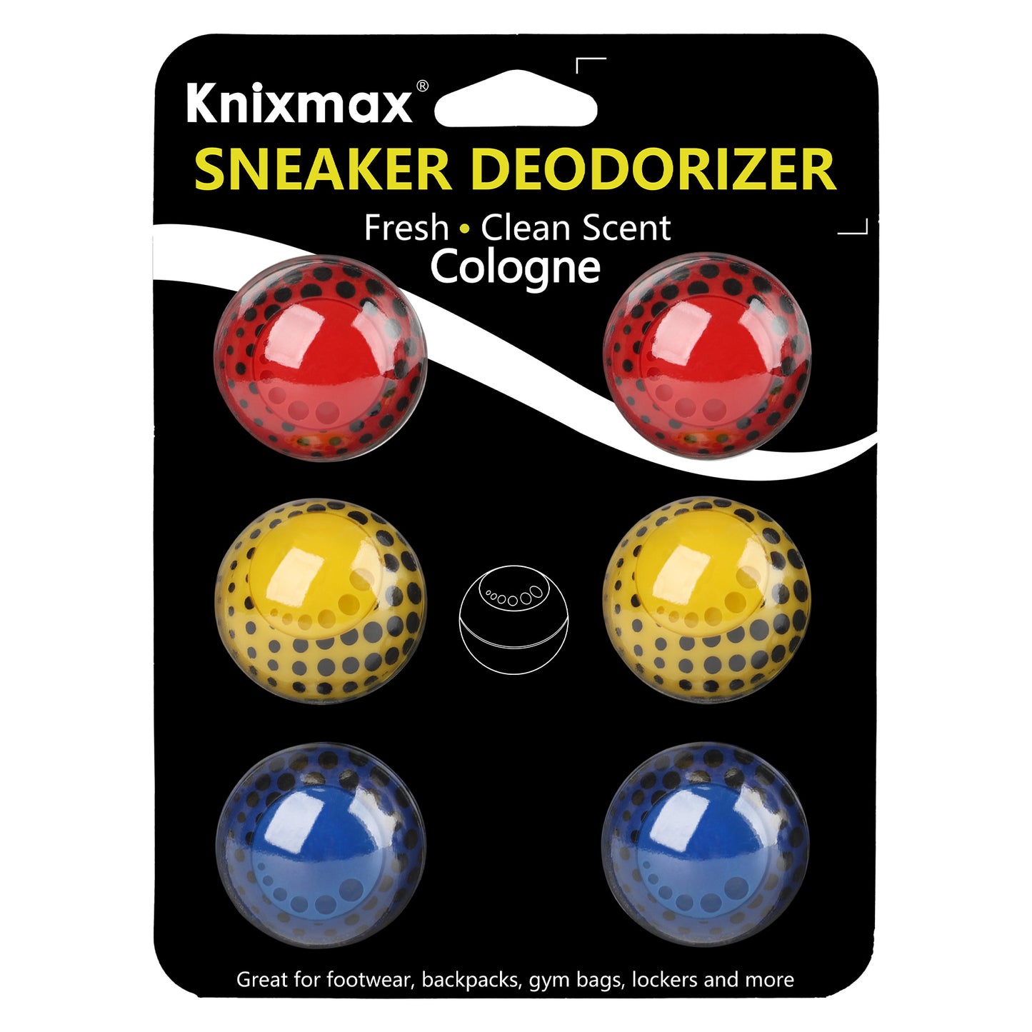 Knixmax Sneaker Deodorizer Shoe Freshener Balls, Gym Bags Lockers Car Air Fresheners, Boot Deodorant Balls Odor Eater Shoe Deodorizers
