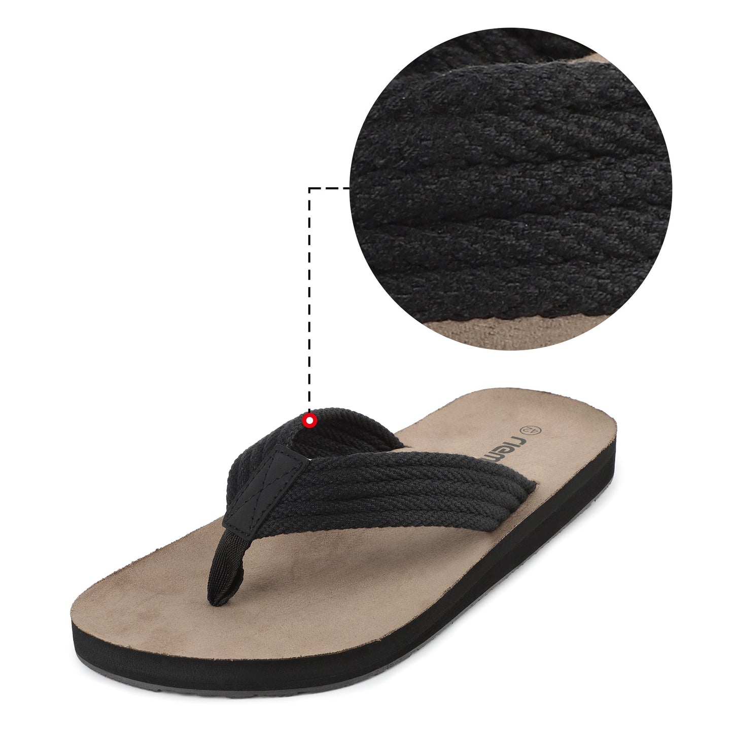 Knixmax Men's Classic Arch Support Flip Flops - Lightweight Beach & Casual Thong Sandals