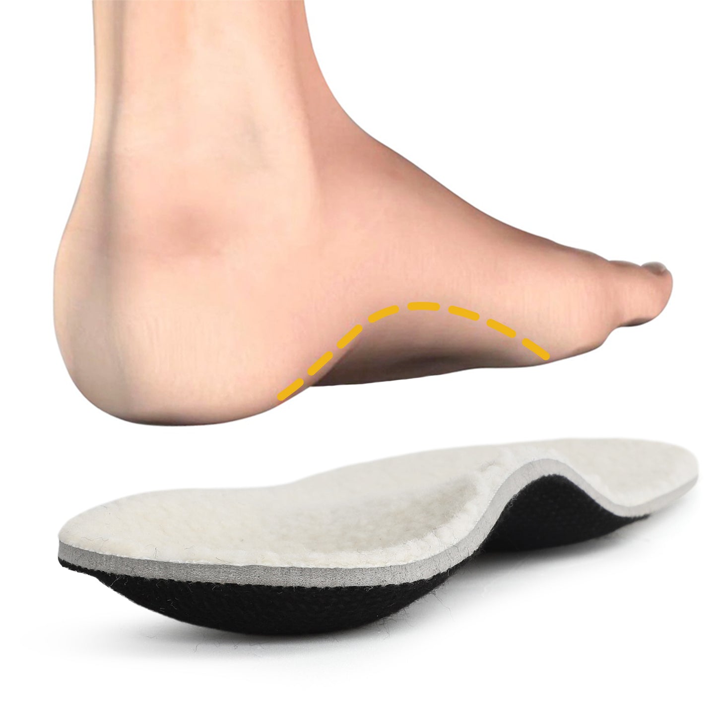 Knixmax Outdoor Lambswool Insoles for Women Men's Warm Soft Comfort Wool Insole with Arch Support Cozy Winter Inserts