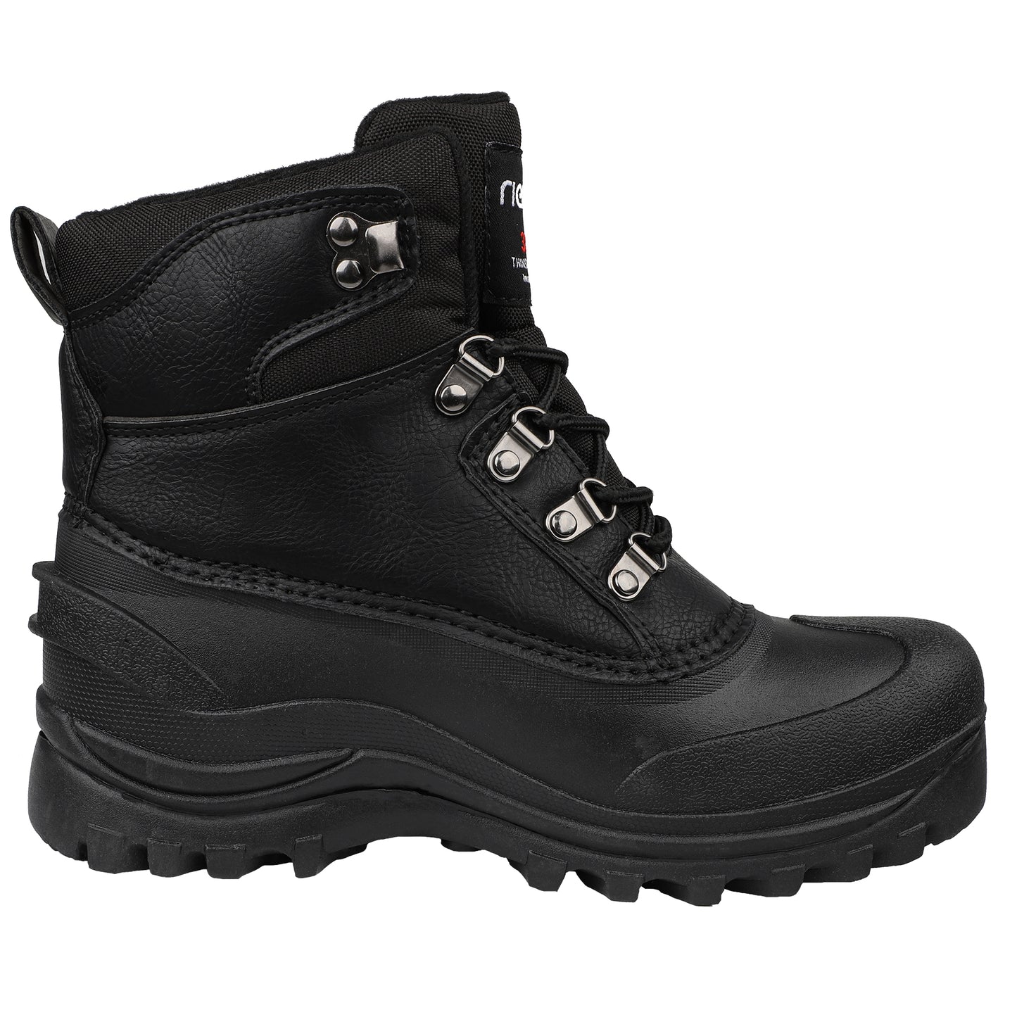 Riemot Men's Snow Boots Black Waterproof & Slip-resistant Snow Boots