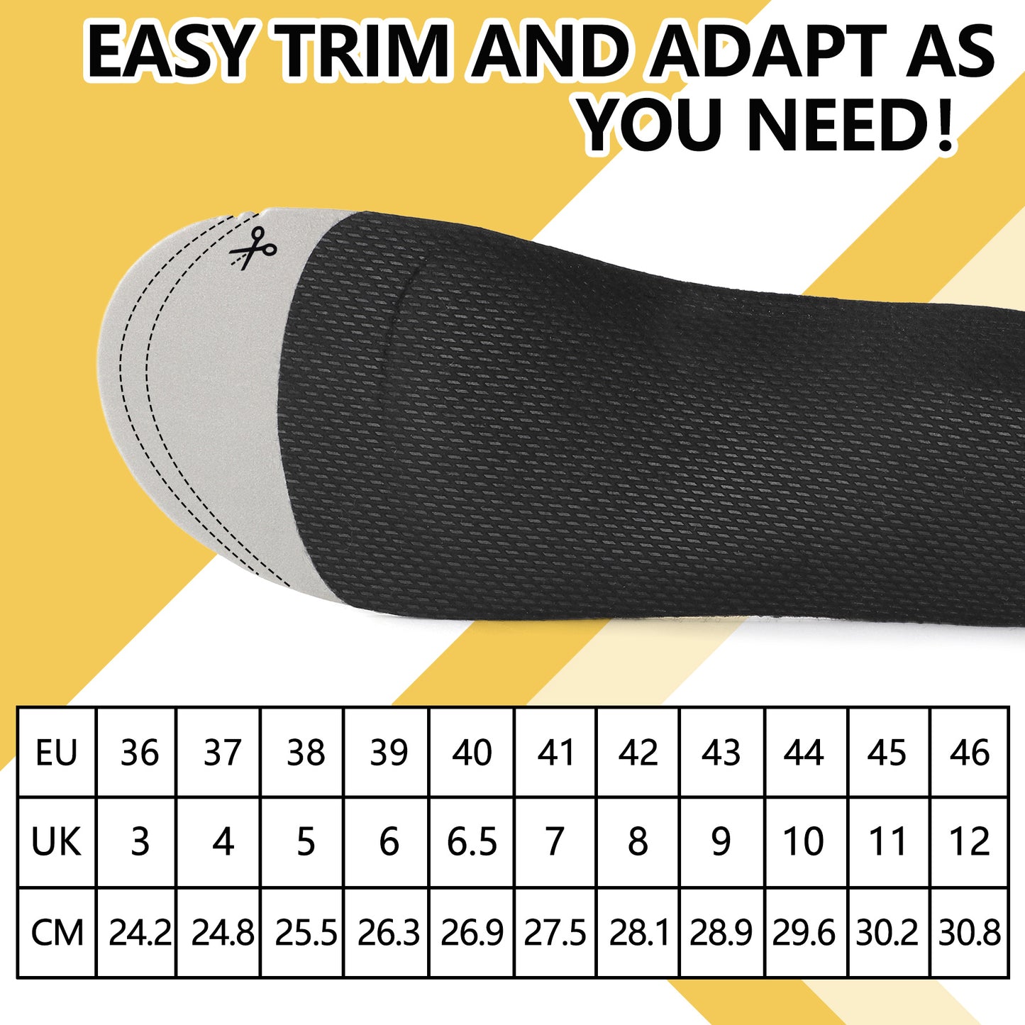 Knixmax Outdoor Hard Orthotic Insoles for Men Women Arch Support Inserts for Plantar Fasciitis Flat Feet