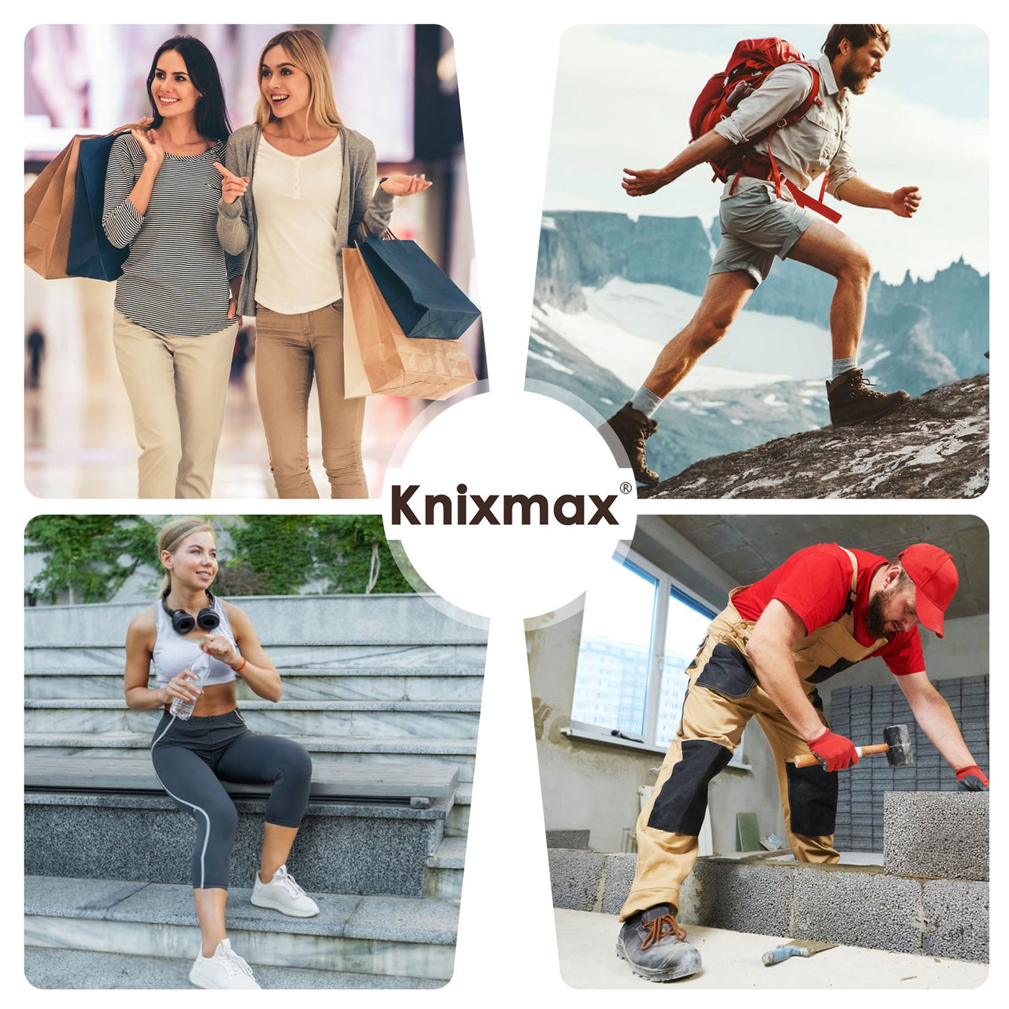 Knixmax Sports Arch Support Insoles for Men &amp; Women - Breathable Cushioned Inserts with Shock Absorption, Running Walking Hiking Shoe Soles