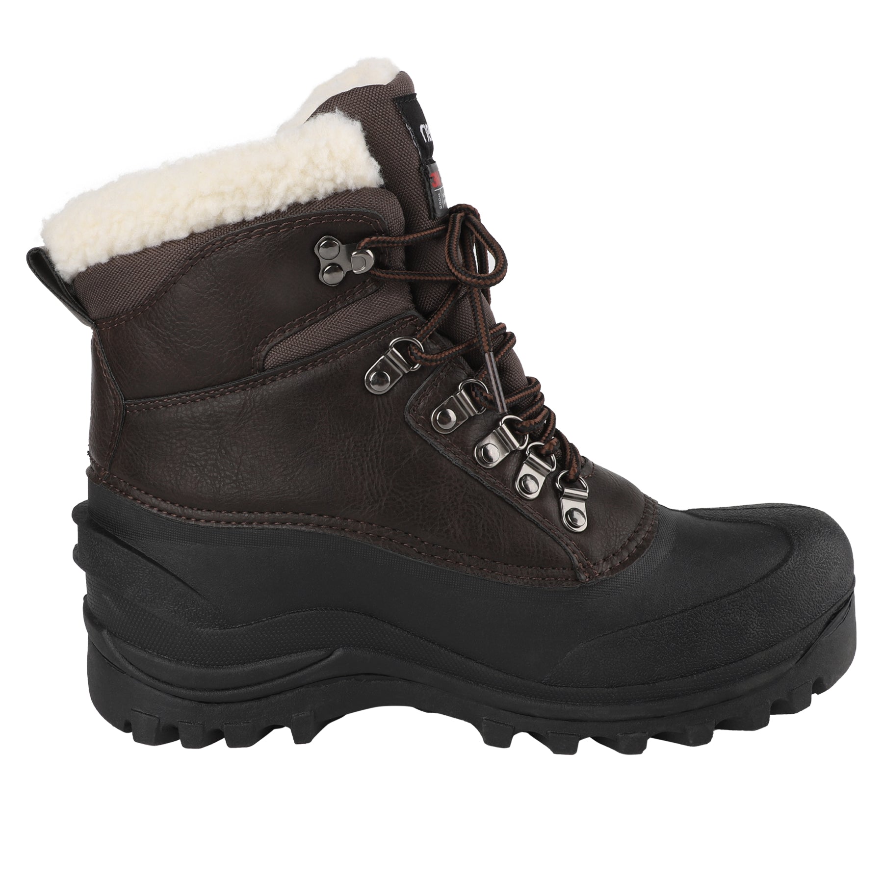 riemot Women's Snow Boots Brown Waterproof Lace-Up Winter Boots with Faux Fur Lining