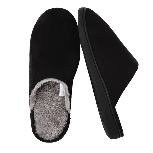 Knixmax Men's Furry Memory Foam House Slippers, Non-Slip Indoor Outdoor Shoes
