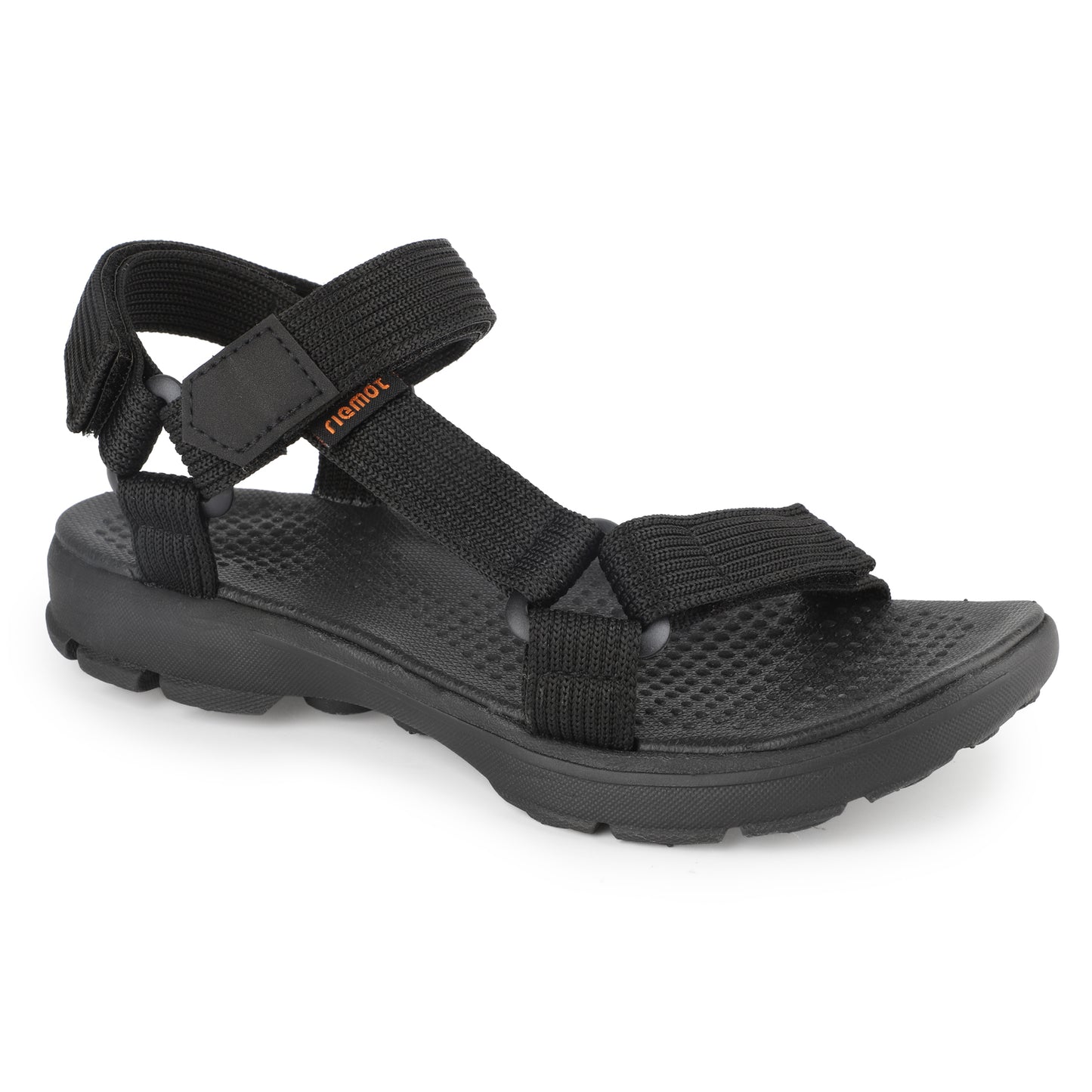 riemot Adjustable Sport Sandals Black Walking Sandals with Cushioned Footbed