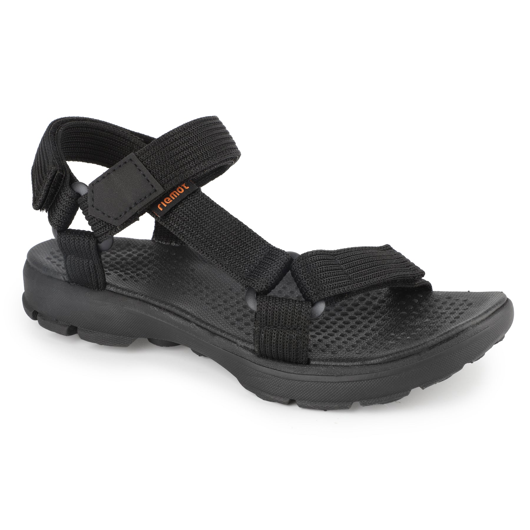 riemot Adjustable Sport Sandals Black Walking Sandals with Cushioned Footbed