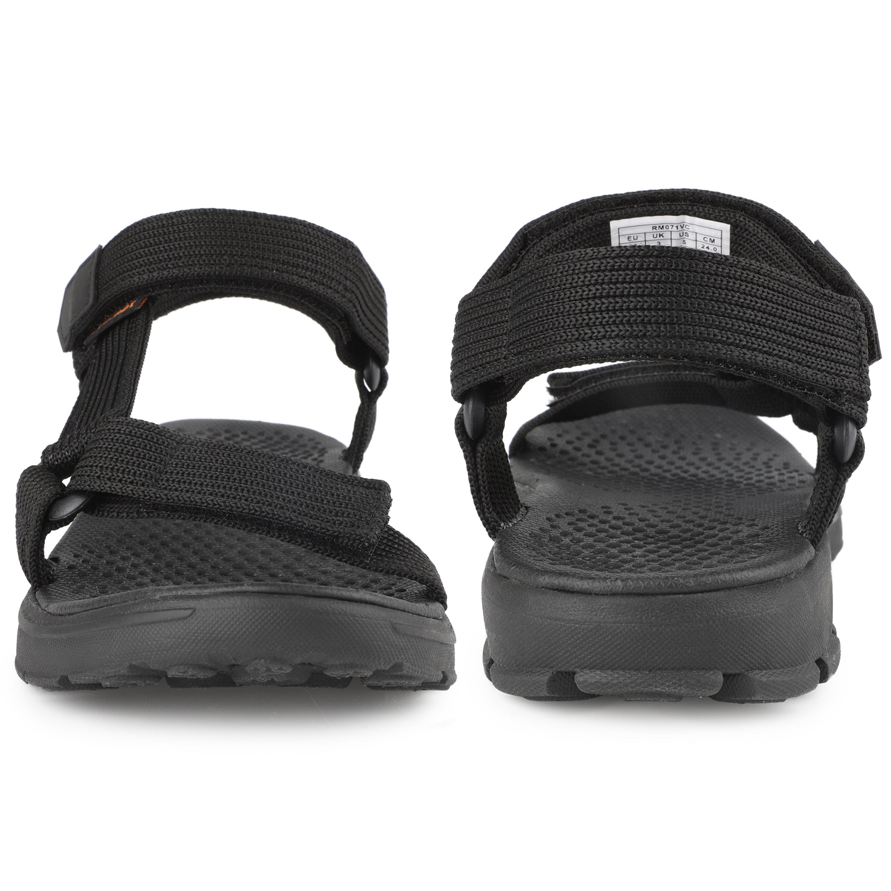 riemot Adjustable Sport Sandals Black Walking Sandals with Cushioned Footbed
