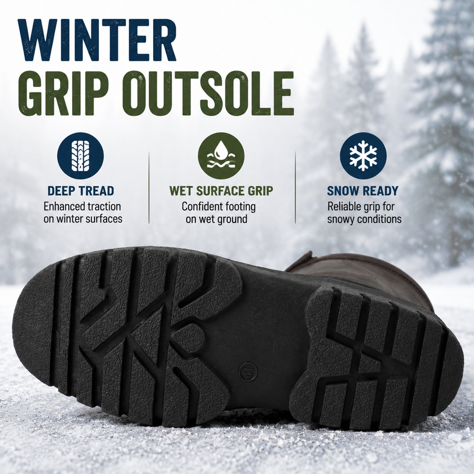 Knixmax Men's Snow Boots Brown Waterproof & Fur Lined Winter Boots