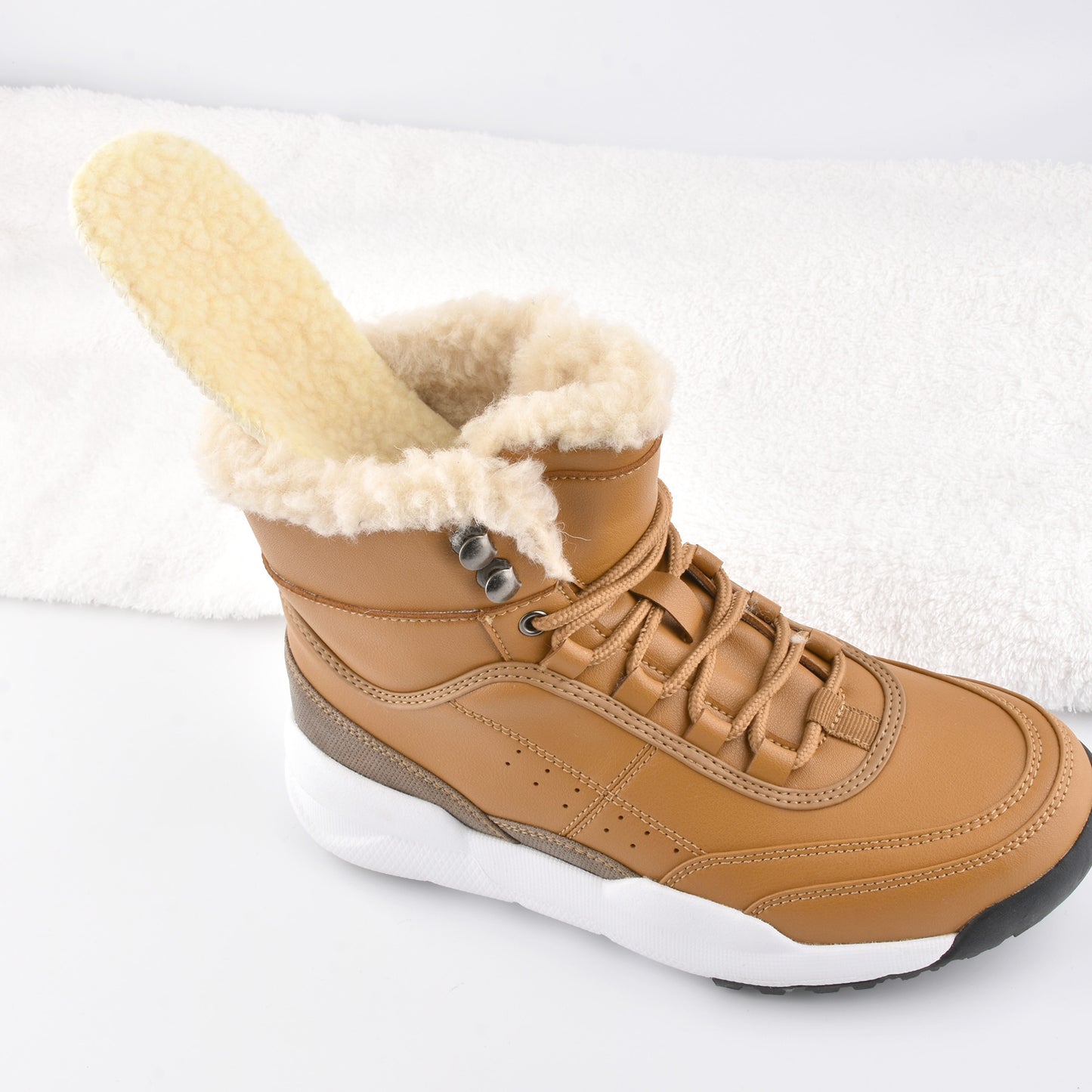 2 piece Knixmax Faux Lambswool Insoles for Women &amp; Men - Warm Synthetic Lamb Fleece Shoe Insoles Soft Inner Soles Thermo Shoe Lined