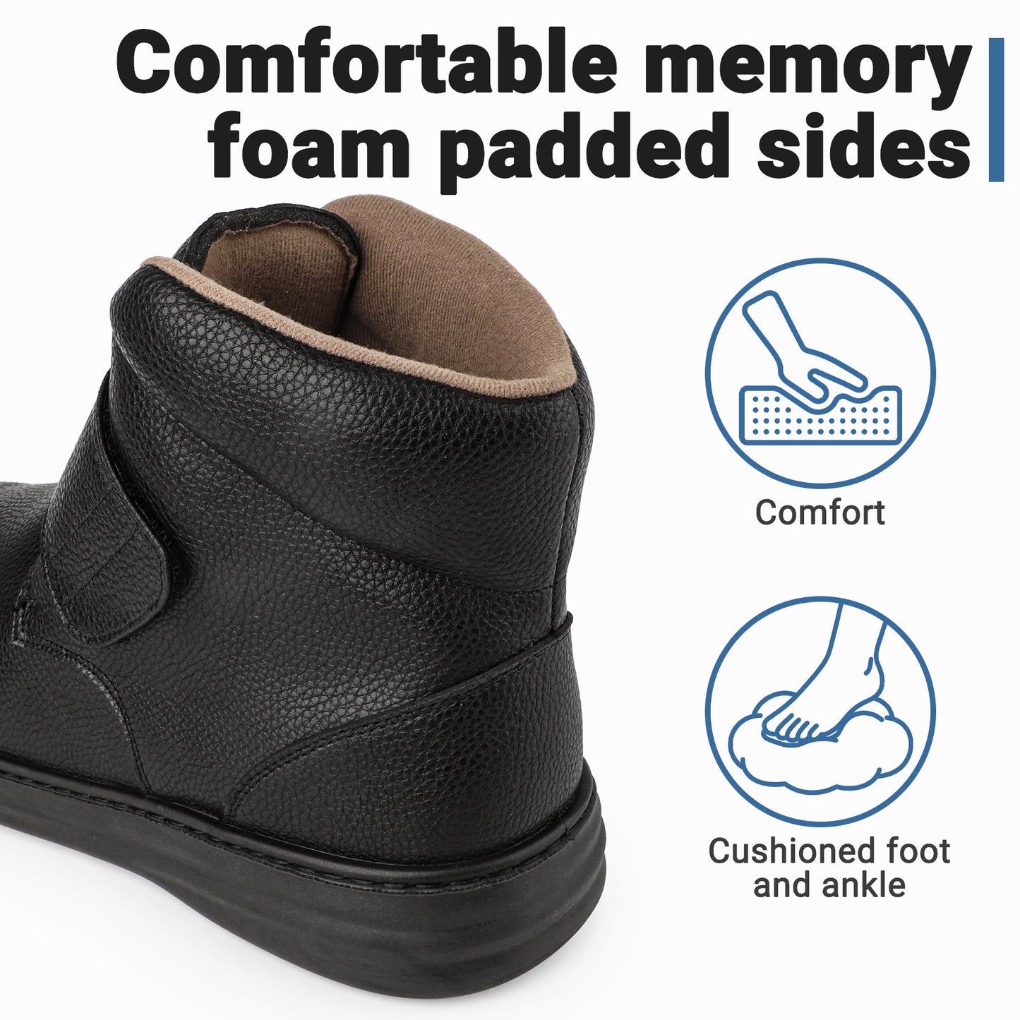 TIESTRA Men's Wide Fit Winter Boots with Adjustable Strap – product view 4